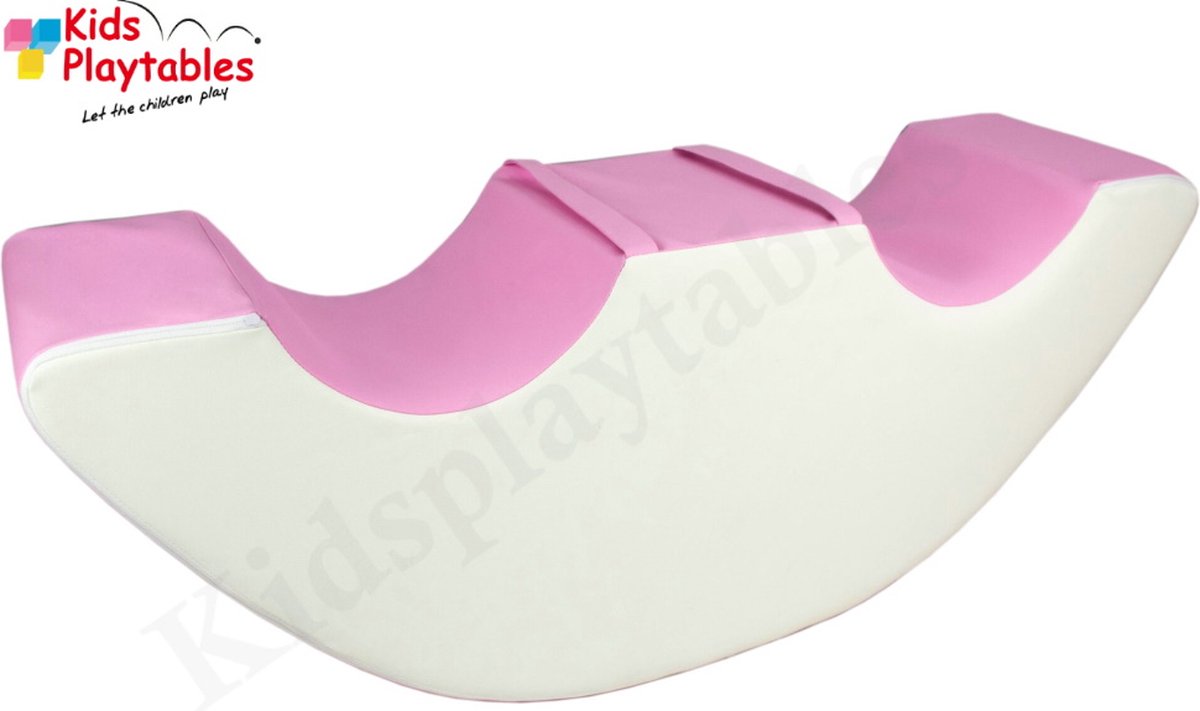 Soft Play Foam Schommelwip roze-wit | rocker | wipwap | foamblokken | bouwblokken | Soft play speelgoed | schuimblokken